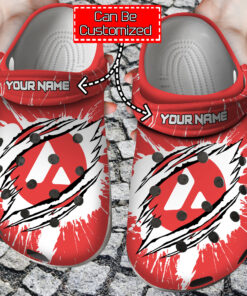 Crypto Crocss Personalized Avax Coin Ripped Through Clog Shoes - livanniespoon Store