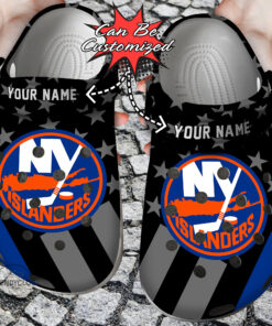 Hockey Crocss Personalized Ny Islanders Star Flag Clog Shoes - livanniespoon Store