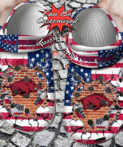 Sport Crocss Personalized Arazorbacks University American Flag New Clog Shoes - livanniespoon Store
