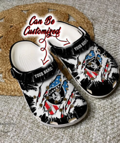 Raiders Crocss Personalized Lv Raiders Football Ripped American Flag Clog Shoes - livanniespoon Store