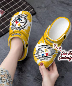 Steelers Crocss Personalized Psteelers Football Ripped Claw Clog Shoes - livanniespoon Store