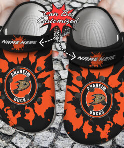 Hockey Crocss Personalized Aducks Color Splash Clog Shoes - livanniespoon Store