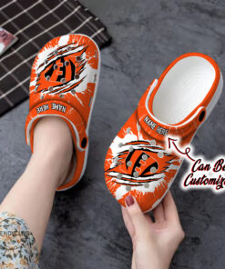 Bengals Crocss Personalized Cbengals Football Ripped Claw Clog Shoes - livanniespoon Store