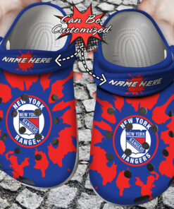 Hockey Crocss Personalized Ny Rangers Color Splash Clog Shoes - livanniespoon Store