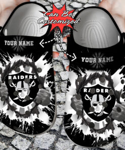 Football Crocss Personalized Lv Raiders Hands Ripping Light Clog Shoes - livanniespoon Store