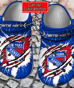 Personalized Name Logo Team Hockey Ripped Claw Crocss Clog Shoes - livanniespoon Store