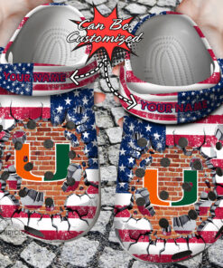 Sport Crocss Personalized Mhurricanes University American Flag New Clog Shoes - livanniespoon Store