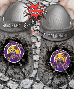 Basketball Crocss La Lakers Personalized Chain Breaking Wall Clog Shoes - livanniespoon Store