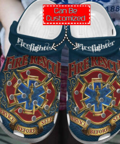 Custom Crocss Personalized Fire Rescue Service Before Self Clog Shoes - livanniespoon Store