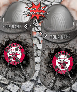 Basketball Crocss Cbulls Personalized Chain Breaking Wall Clog Shoes - livanniespoon Store