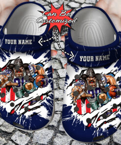 Football Crocss Personalized Dcowboys Mascot Ripped Flag Clog Shoes - livanniespoon Store