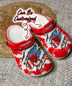 Bulls Crocss Personalized Cbulls Basketball Ripped American Flag Clog Shoes - livanniespoon Store