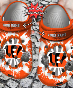 Football Crocss Personalized Cbengals Hands Ripping Light Clog Shoes - livanniespoon Store