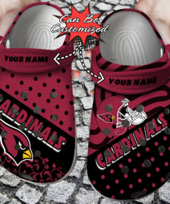 Football Crocss Personalized Acardinals Polka Dots Colors Clog Shoes - livanniespoon Store