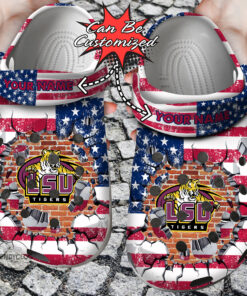 Sport Crocss Personalized Lsutigers University American Flag New Clog Shoes - livanniespoon Store