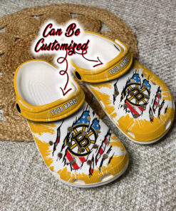 Personalized Logo Name Hockey Team Ripped Flag Crocss Clog Shoes - livanniespoon Store