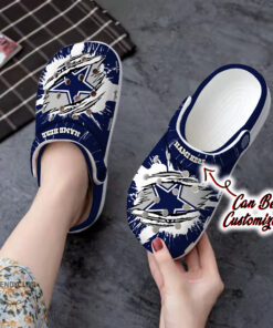 Cowboys Crocss Personalized Dcowboys Football Ripped Claw Clog Shoes - livanniespoon Store