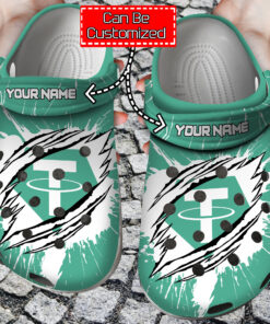 Crypto Crocss Personalized Usdt Coin Ripped Through Clog Shoes - livanniespoon Store