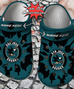 Hockey Crocss Personalized Sj Sharks Color Splash Clog Shoes - livanniespoon Store