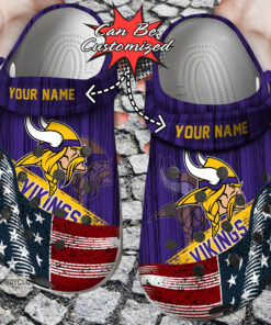 Custom Crocss Us Flag Mvikings New Crocss Clog Shoes - livanniespoon Store