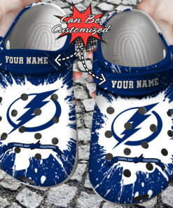 Hockey Crocss Personalized Tb Lightning Team Clog Shoes - livanniespoon Store