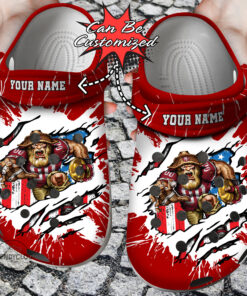 Football Crocss Personalized Sf 49Ers Mascot Ripped Flag Clog Shoes - livanniespoon Store
