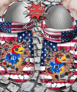 Sport Crocss Personalized Kjayhawks University American Flag New Clog Shoes - livanniespoon Store