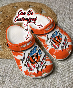 Bengals Crocss Personalized Cbengals Football Ripped American Flag Clog Shoes - livanniespoon Store