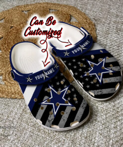 Football Crocss Personalized Dcowboys American Flag Clog Shoes - livanniespoon Store