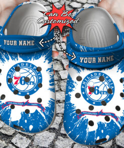 Basketball Crocss Personalized P76Ers Team Clog Shoes - livanniespoon Store