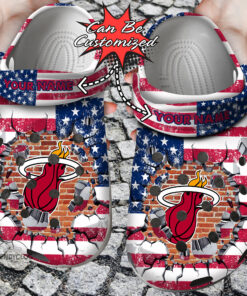 Basketball Crocss Personalized Mheat American Flag Breaking Wall Clog Shoes - livanniespoon Store