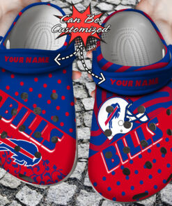 Personalized Name Logo Football Team Polka Dots Colors Crocss Clog Shoes - livanniespoon Store