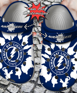 Hockey Crocss Personalized Tb Lightning Color Splash Clog Shoes - livanniespoon Store