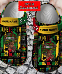 Custom Crocss Personalized Juneteenth Black Americans Independence 1865 Clog Shoes - livanniespoon Store