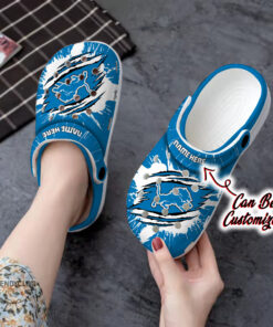 Lions Crocss Personalized Dlions Football Ripped Claw Clog Shoes - livanniespoon Store