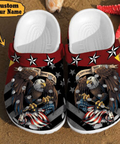 Veterans Crocss Eagle America Flag Veteran Gift Clog Shoes - livanniespoon Store