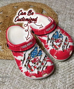 Chiefs Crocss Personalized Kc Chiefs Football Ripped American Flag Clog Shoes - livanniespoon Store