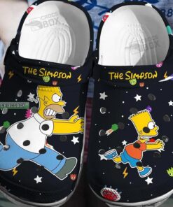 Homer Simpson And Bart Simpson Black Crocss Shoes - livanniespoon Store