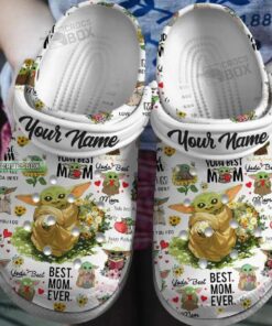 Custom Baby Yoda Best Mom Ever Crocss Gift For Mother - livanniespoon Store