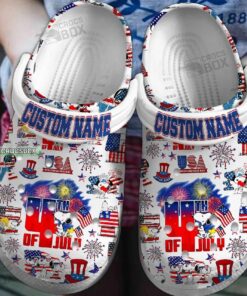 Custom Snoopy Peanuts Happu July 4 Independence Day Crocss - livanniespoon Store