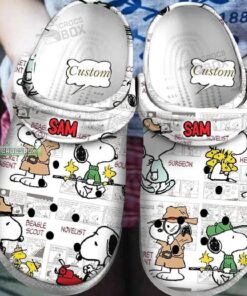 Detective Snoopy White Crocss - livanniespoon Store