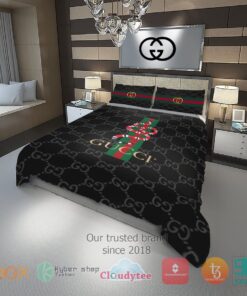 Gucci Kingsnake black pattern Bedding Set -livanniespoon Store