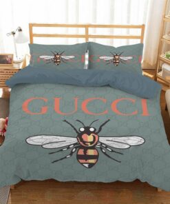 BEST Gucci Bee Blue Luxury Bedding Set -livanniespoon Store