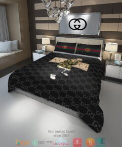 Gucci Cool Black Quilt Bedding Set -livanniespoon Store