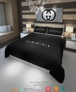 Gucci Full Black Quilt Bedding Set -livanniespoon Store