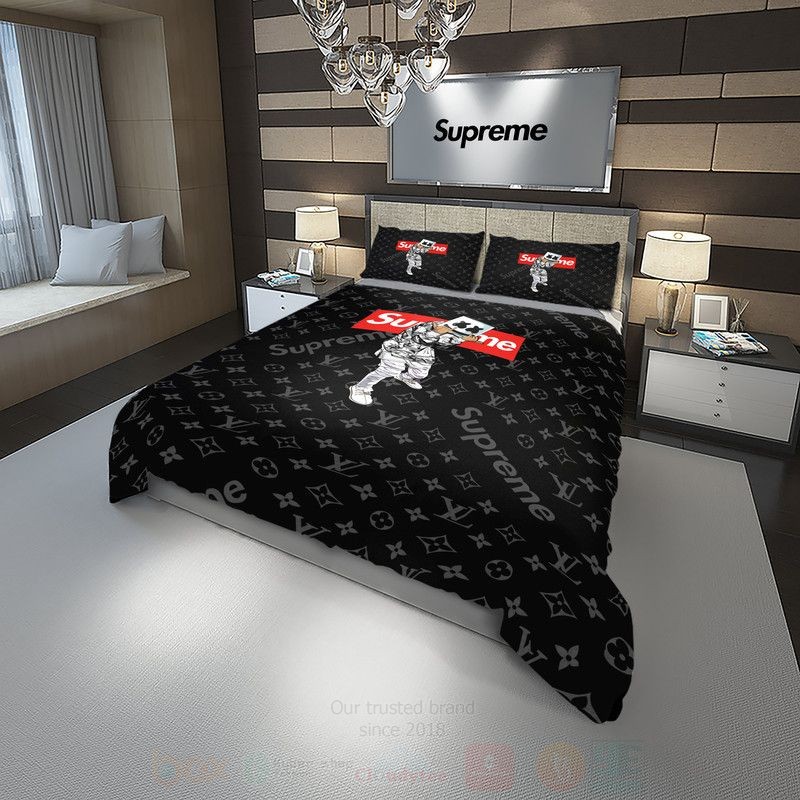 BEST Gucci Marshmello Supreme Black Luxury Bedding Set -livanniespoon Store