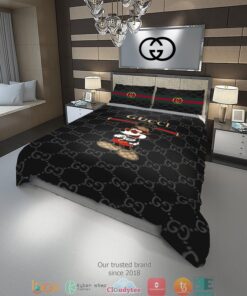 Gucci Mickey Mouse Black Quilt Bedding Set -livanniespoon Store