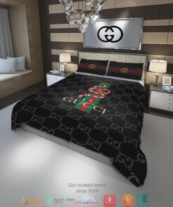 Gucci Middle Snake Red Green Stripe Quilt Bedding Set -livanniespoon Store