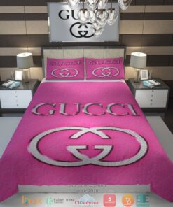 Gucci Pink Quilt Bedding Set -livanniespoon Store