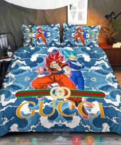 Gucci Son Goku Ocean Quilt Bedding Set -livanniespoon Store